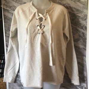 Lucky Brand Shoelace Tie Sweatshirt